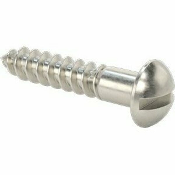 Bsc Preferred Slotted Decorative Rounded Head Screws for Wood 18-8 Stainless Steel Number 10 Size 1 Long, 50PK 91607A247